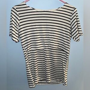 Striped Black and White Women's nursing Top